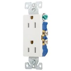 EAG 1107W RECP DECO DUPLX 15A 125V WHITE 10/BOX 100/CASE