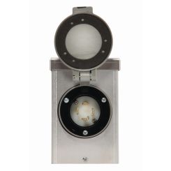 GPR 6346 30 AMP ALUMINUM POWER INLET BOX WITH FLIP LID