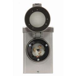 GPR 6347 50A 125/250VAC ALUMINUM POWER INLET BOX WITH FLIP LID